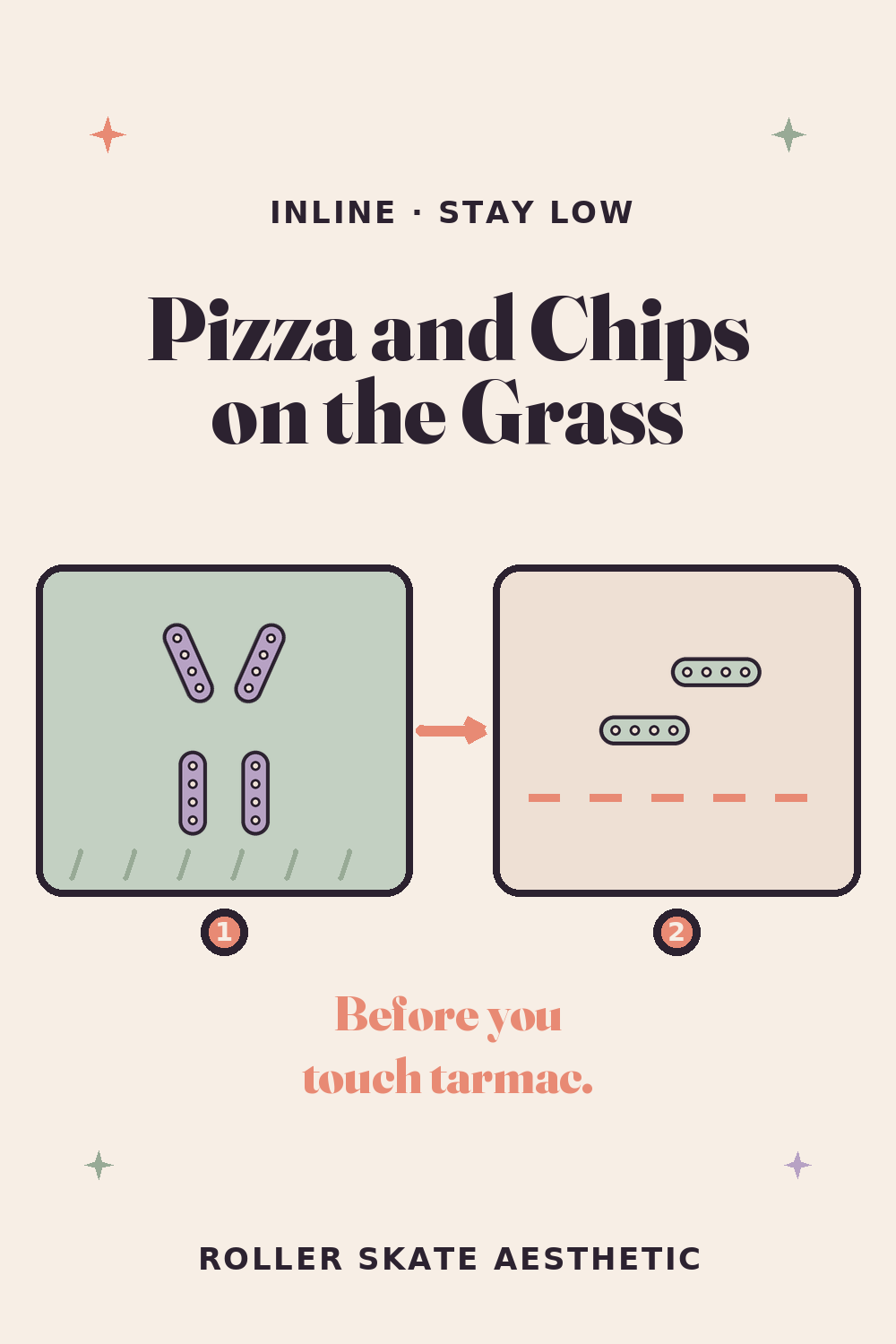 Pizza and Chips on the Grass Before You Touch Tarmac